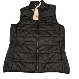 Adidas Women's Puffer Vest Black‎ Mayer Brown Logo Sleeveless Jacket